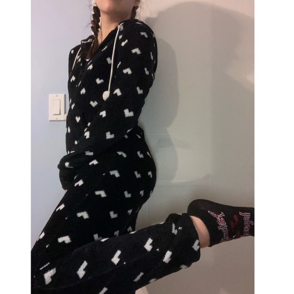 Black and White Hearts Onesie
